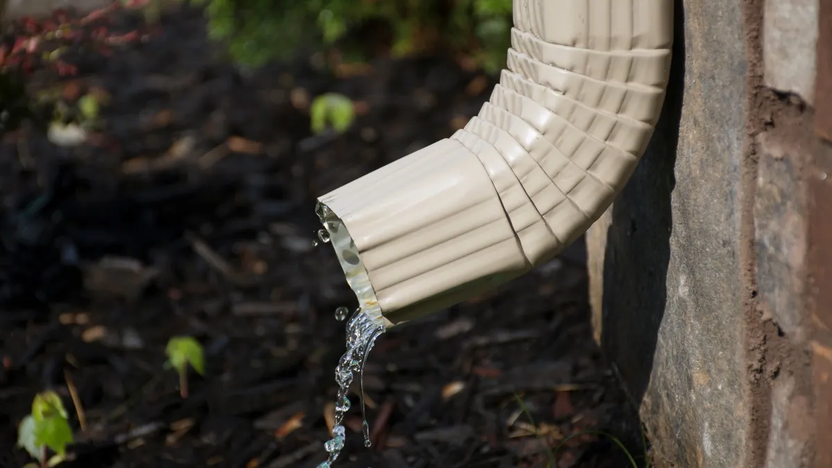 Downspout drainage system on a Hamilton County residence